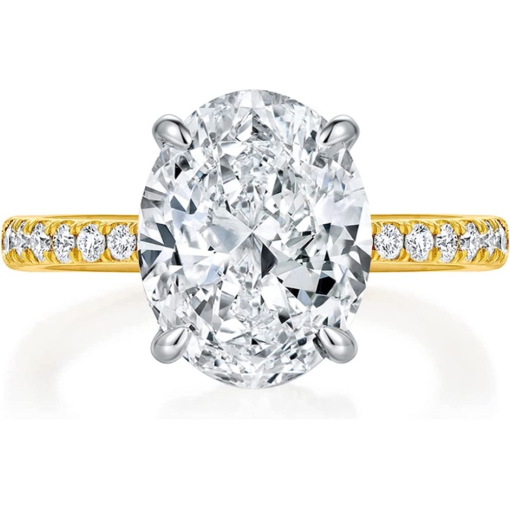 14k Certified 5 Ct Colorless Vvs1 Diamond Moissanite Ring